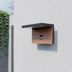 Væglampe Med Sensor|Væglamper ^ Lucande Lignus LED-væglampe, bevægelsessensor