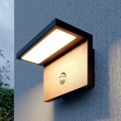 Væglampe Med Sensor|Væglamper ^ Lucande Lignus LED-væglampe, bevægelsessensor