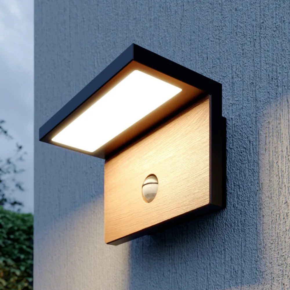 Væglampe Med Sensor|Væglamper ^ Lucande Lignus LED-væglampe, bevægelsessensor