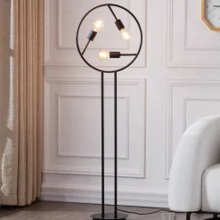 Gulvlamper|Gulvlamper ^ Lucande Linnard gulvlampe af jern, 3 lyskilder