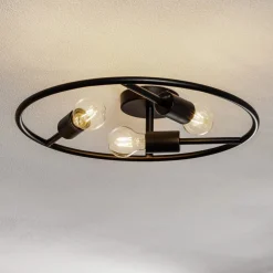 Lucande Loftlamper > Linnard loftlampe af stål, 3 lyskilder