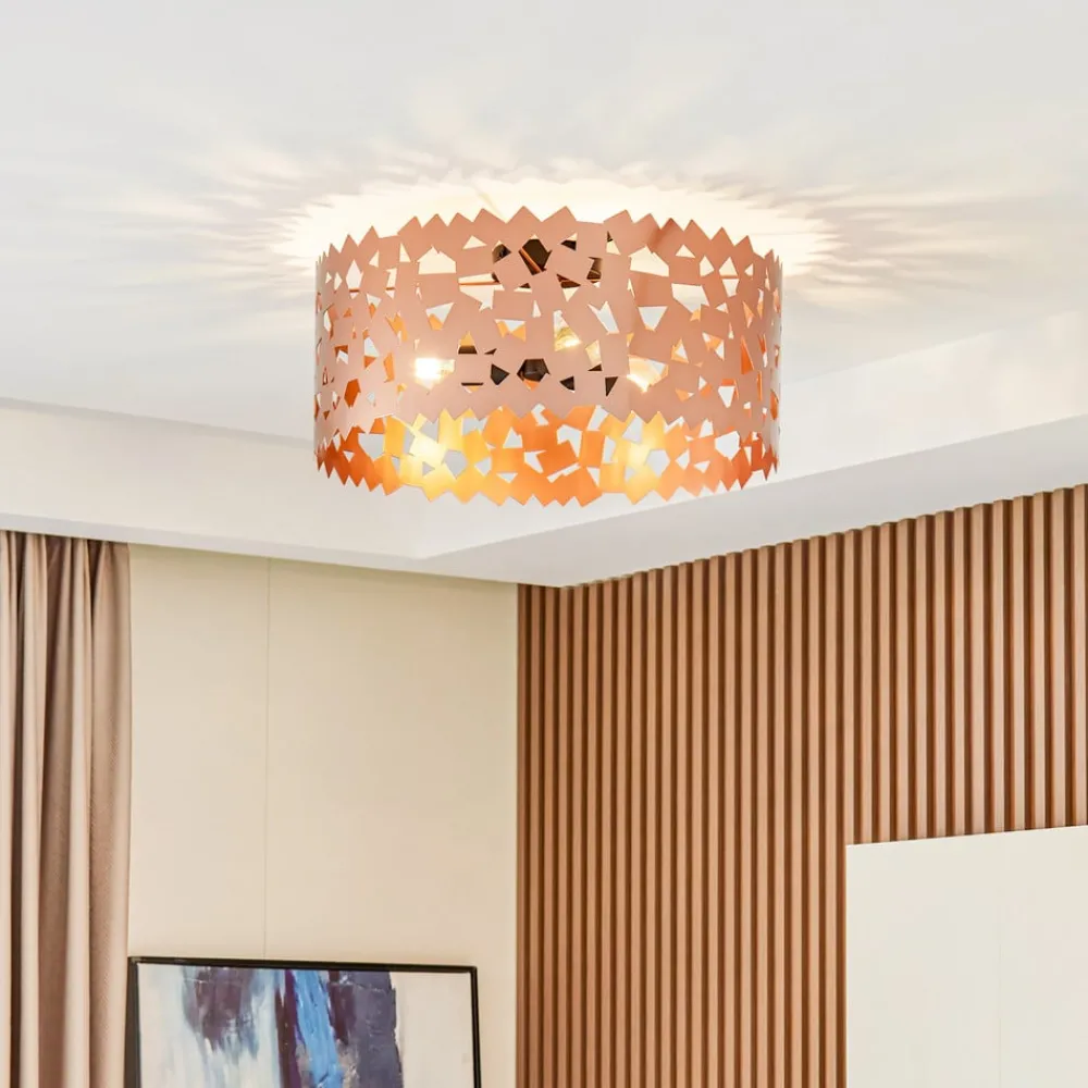 Lucande Loftlamper > loftlampe Aeloria, kobber, jern, Ø 50 cm, E27