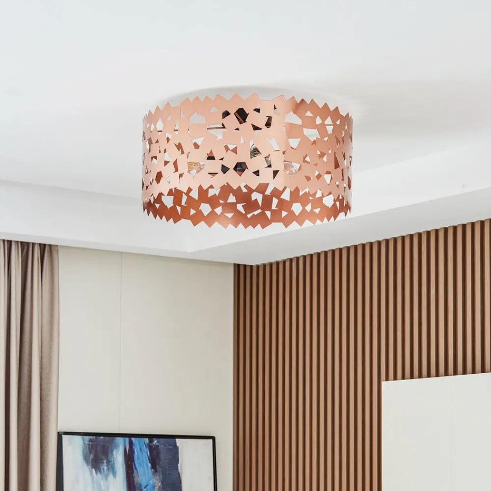 Lucande Loftlamper > loftlampe Aeloria, kobber, jern, Ø 50 cm, E27