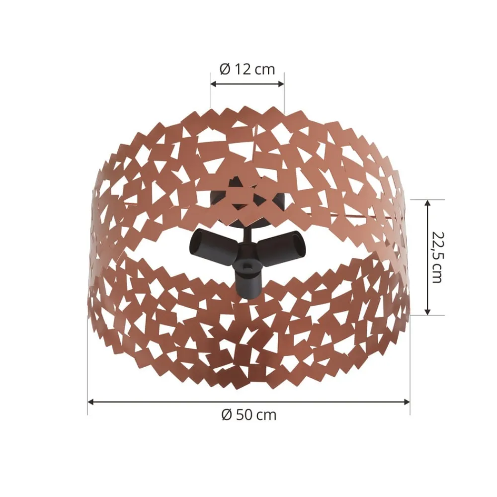 Lucande Loftlamper > loftlampe Aeloria, kobber, jern, Ø 50 cm, E27