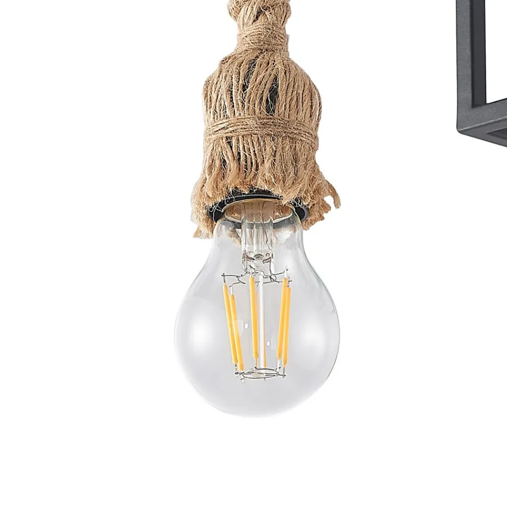 Lucande Loftlamper|Loftlamper > loftlampe Andrik, 44 cm, 3 lyskilder, hampereb, metal