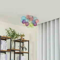 Lucande Gang|Loftlamper > loftlampe Diborah, farvet, glas, Ø 50 cm, G9