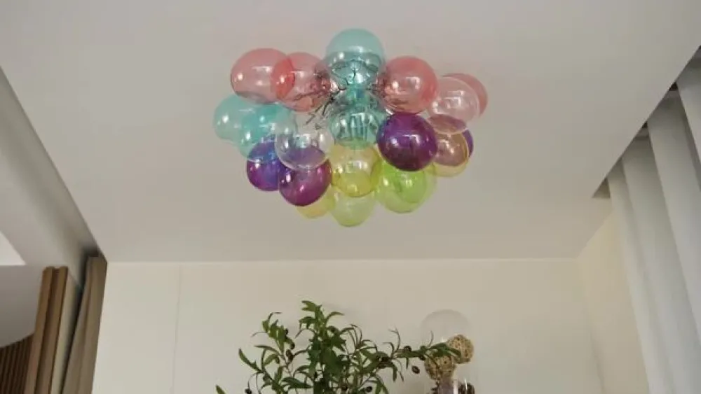 Lucande Gang|Loftlamper > loftlampe Diborah, farvet, glas, Ø 50 cm, G9