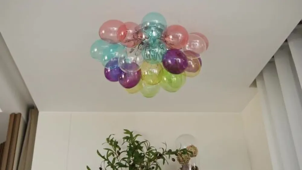 Lucande Gang|Loftlamper > loftlampe Diborah, farvet, glas, Ø 50 cm, G9