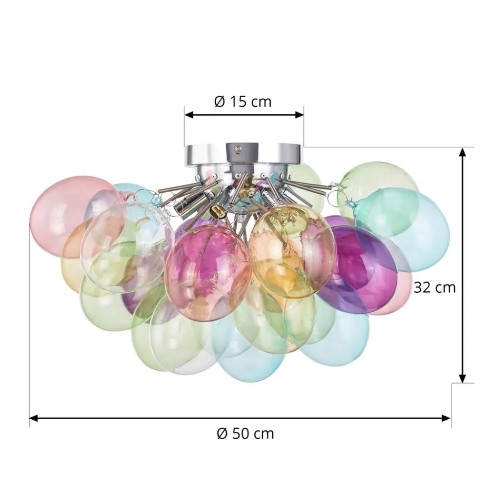 Lucande Gang|Loftlamper > loftlampe Diborah, farvet, glas, Ø 50 cm, G9