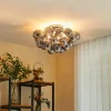 Lucande Loftlamper > loftlampe Diborah, røggrå, glas, Ø 50 cm, G9