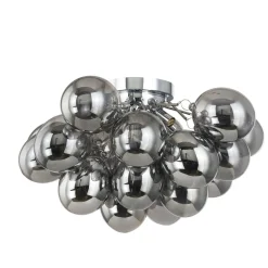 Lucande Loftlamper > loftlampe Diborah, røggrå, glas, Ø 50 cm, G9