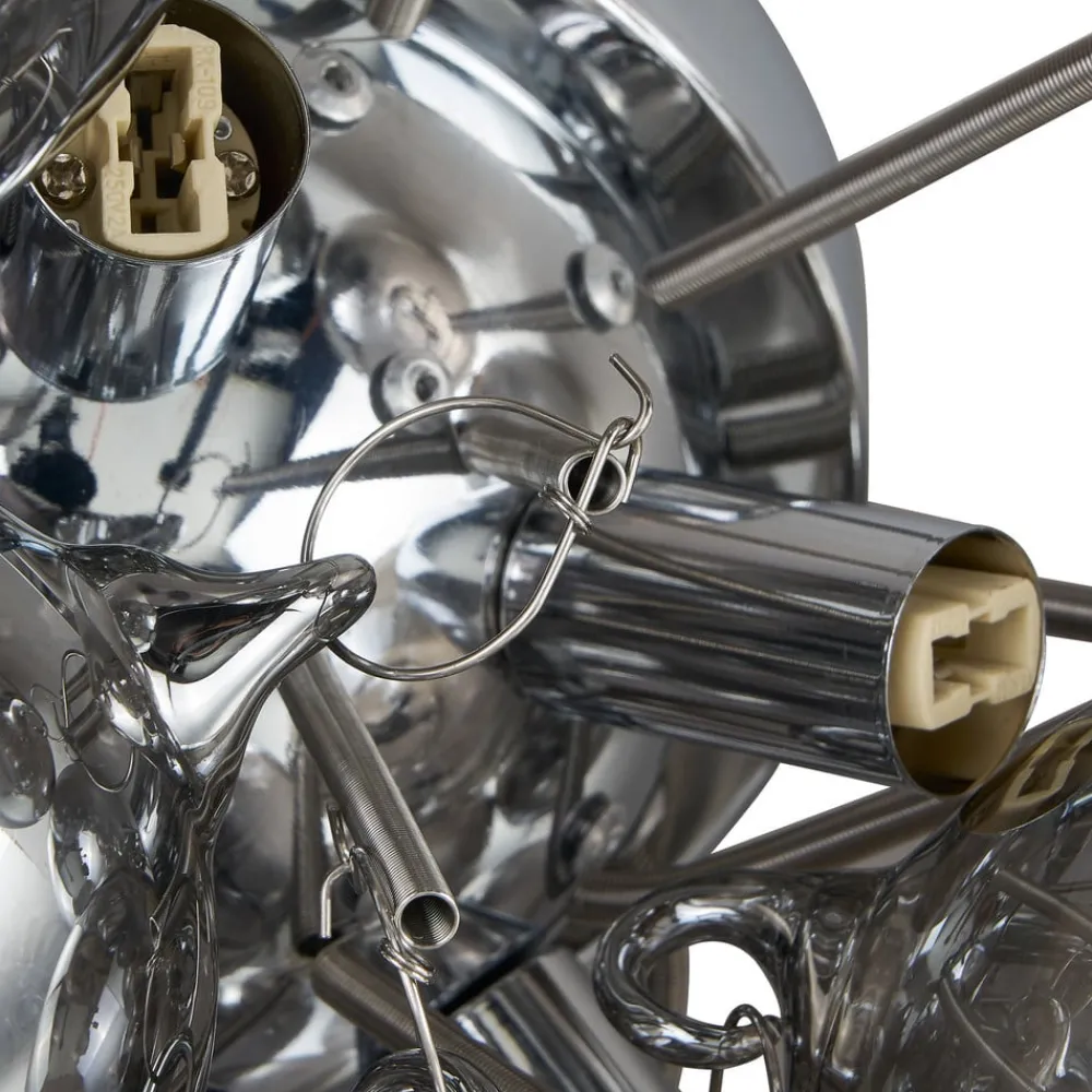 Lucande Loftlamper > loftlampe Diborah, røggrå, glas, Ø 50 cm, G9