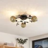 Loftlamper|Loftlamper ^ Lucande loftlampe Evory, Ø 53 cm, 3 lyskilder, sort/guld, G9