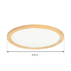 Loftlamper|Loftlamper ^ Lucande loftlampe Joren, Ø 48 cm, træ, CCT, fjernbetjening