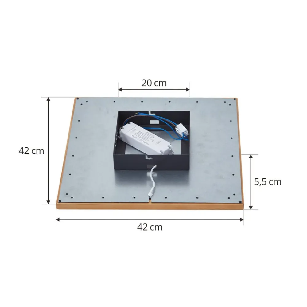 Lucande Loftlamper|Loftlamper > loftlampe Joren, 42 cm, træ, CCT, fjernbetjening