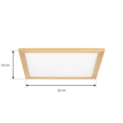 Gang|Loftlamper ^ Lucande loftlampe Joren, 52 cm, træ, CCT, fjernbetjening