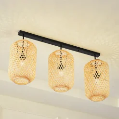 Lucande Loftlamper > loftlampe Jorick, 3 lyskilder, længde 104,5 cm, bambus