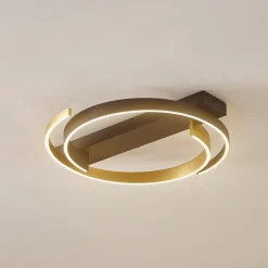 Gang|Loftlamper ^ Lucande loftlampe Natsuma, sort/guld, metal, Ø 50 cm