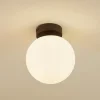 Loftlamper ^ Lucande loftslampe Bidolo, sort, glas, Ø 15 cm, IP44