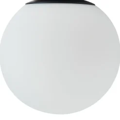 Loftlamper ^ Lucande loftslampe Bidolo, sort, glas, Ø 15 cm, IP44