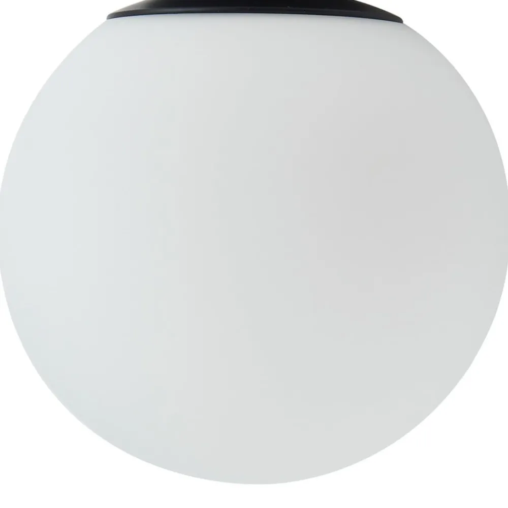 Loftlamper ^ Lucande loftslampe Bidolo, sort, glas, Ø 15 cm, IP44