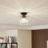 Lucande Loftlamper > loftslampe Eirian, 1-lys, sort, glas, E27