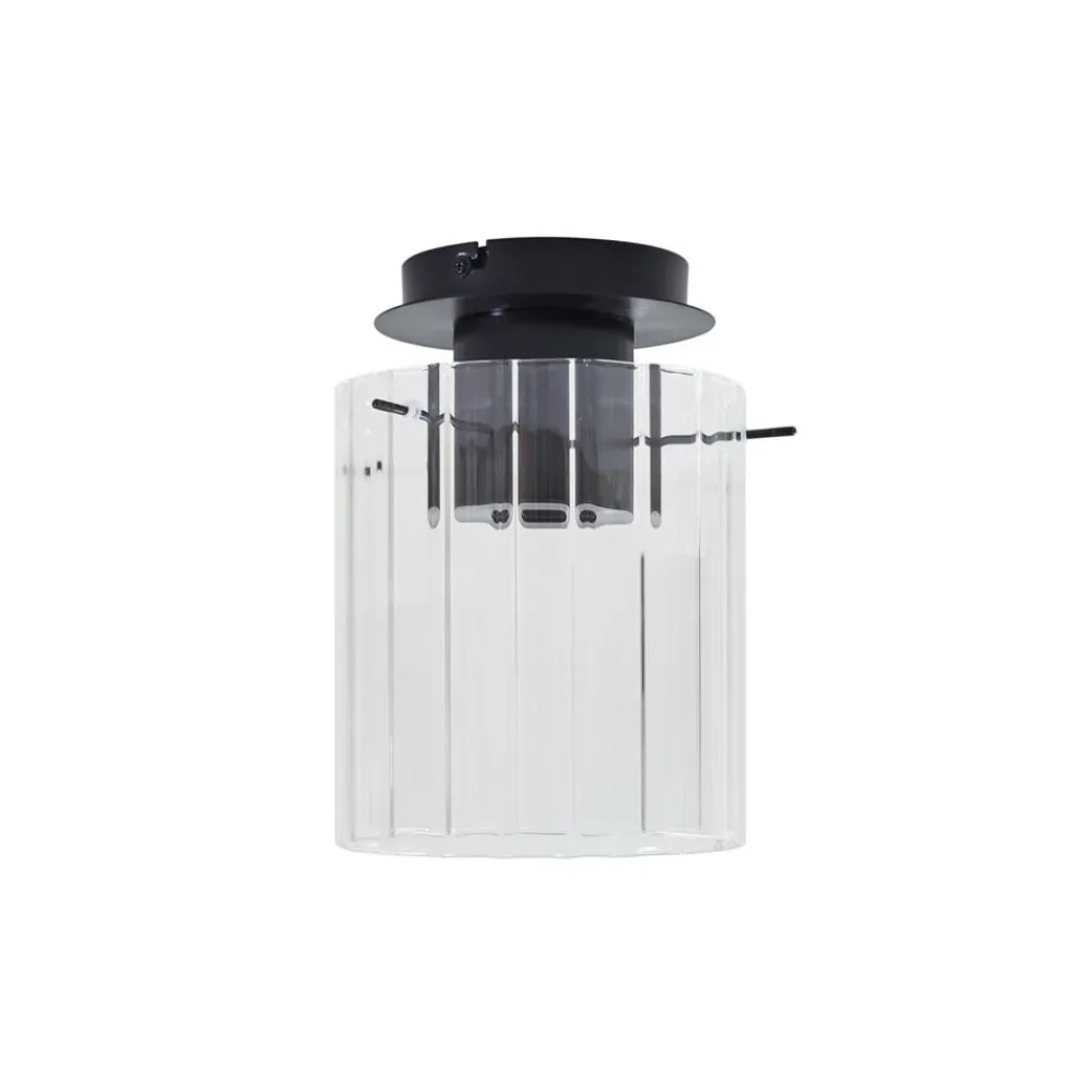 Lucande Loftlamper > loftslampe Eirian, 1-lys, sort, glas, E27