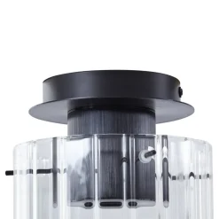Lucande Loftlamper > loftslampe Eirian, 1-lys, sort, glas, E27