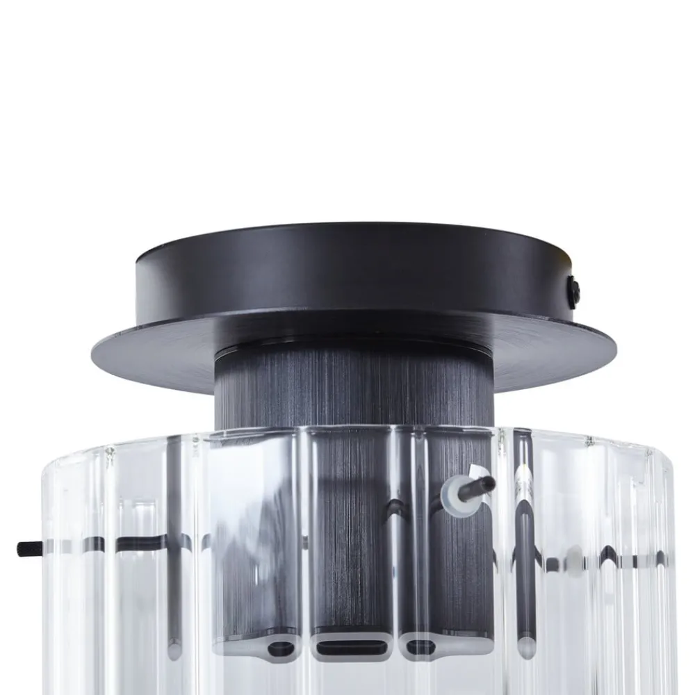 Lucande Loftlamper > loftslampe Eirian, 1-lys, sort, glas, E27