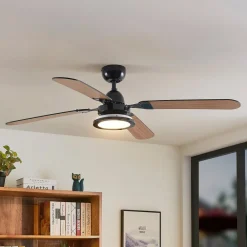 Lucande Loftventilatorer > loftventilator Tedric, sort, støjsvag, 133 cm