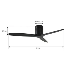 Loftventilatorer ^ Lucande loftventilator Vindur, sort, DC, støjsvag, 132 cm
