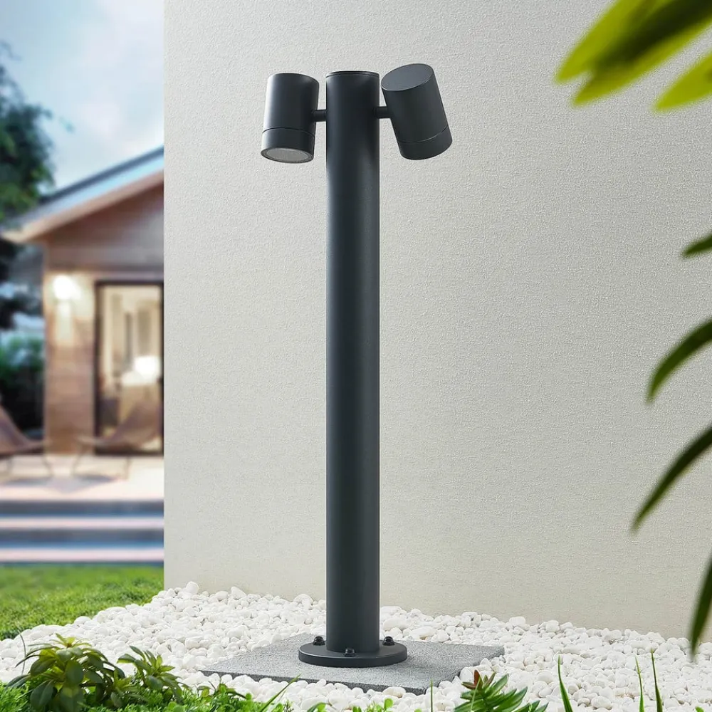 Lucande Terrassebelysning|Gadebelysning > Maloney pullert, 2 lyskilder, 75 cm, antracit