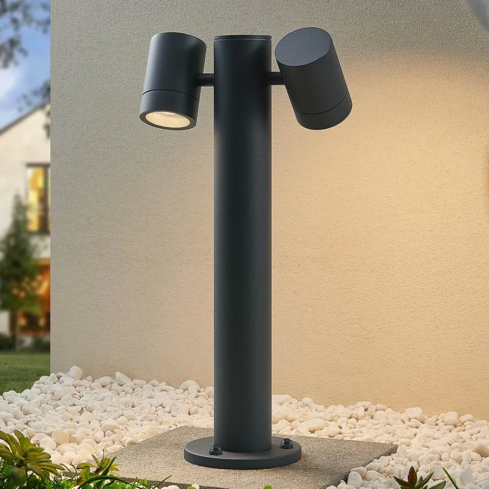 Sokkellamper ^ Lucande Maloney sokkellampe, 50 cm, antracit, IP54