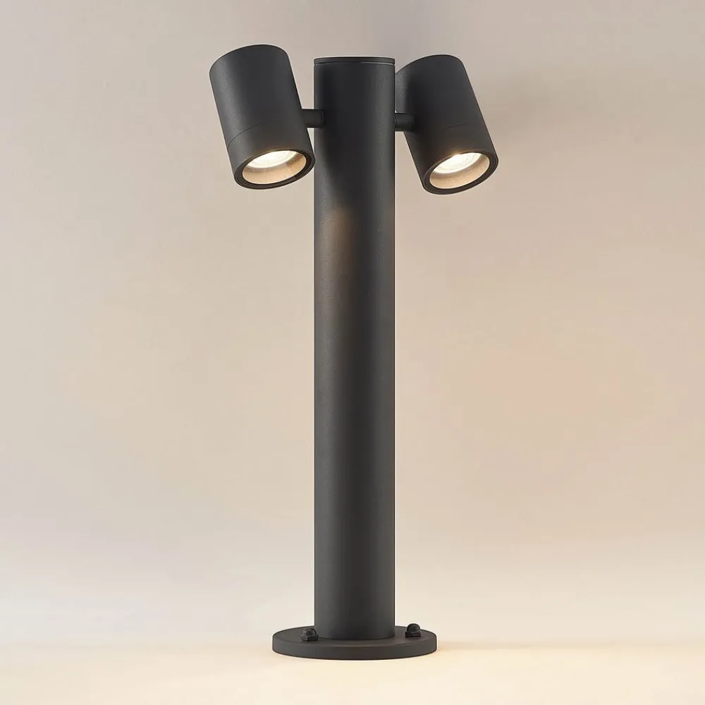 Sokkellamper ^ Lucande Maloney sokkellampe, 50 cm, antracit, IP54