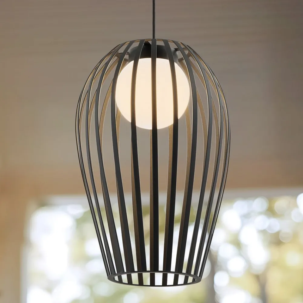 Udendørs Pendellamper ^ Lucande Marrin udendørs hængelampe, sort, metal, Ø 31 cm