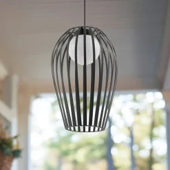 Udendørs Pendellamper ^ Lucande Marrin udendørs hængelampe, sort, metal, Ø 31 cm