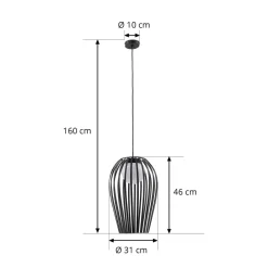 Udendørs Pendellamper ^ Lucande Marrin udendørs hængelampe, sort, metal, Ø 31 cm