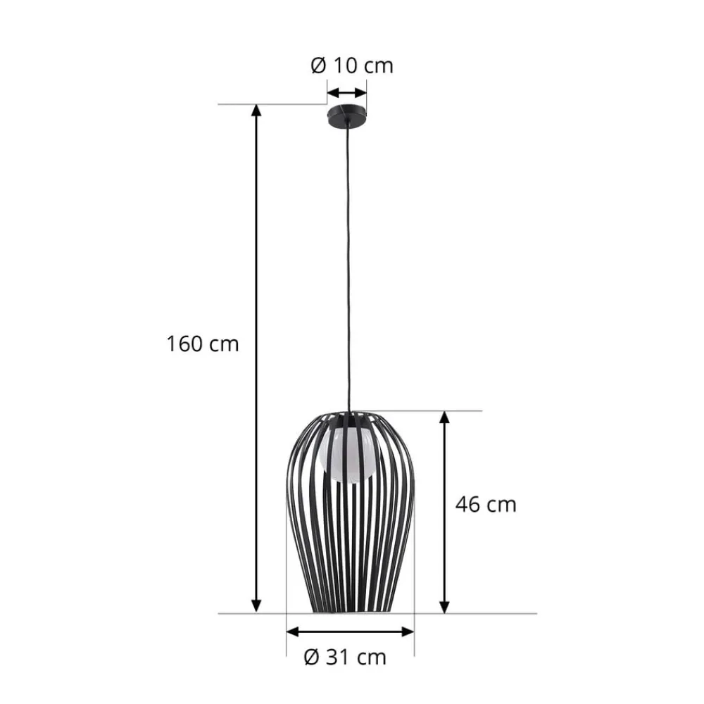 Udendørs Pendellamper ^ Lucande Marrin udendørs hængelampe, sort, metal, Ø 31 cm