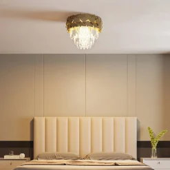 Loftlamper ^ Lucande Miraia loftlampe i krystal, guld