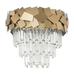 Loftlamper ^ Lucande Miraia loftlampe i krystal, guld