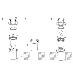 Terrassebelysning|Nedgravet Udebelysning ^ Lucande nedgravningslampe Ava, Ø 12 cm, rund, IP67, GU10