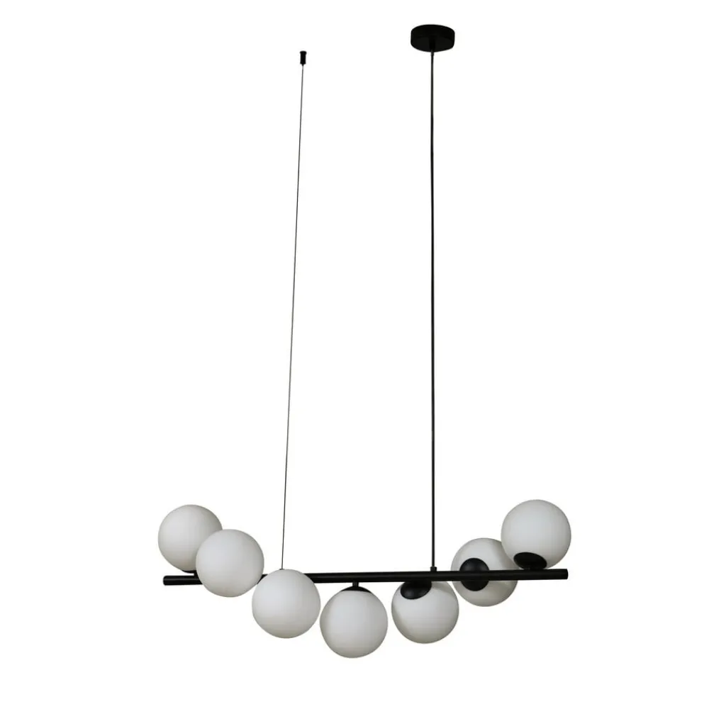 Lucande Pendellamper|Pendellamper > pendel Isandro, sort/opal, 7-lys