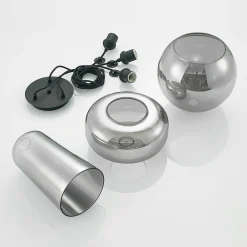 Pendellamper ^ Lucande pendellampe Zyli, 3 lyskilder, røggrå, glas