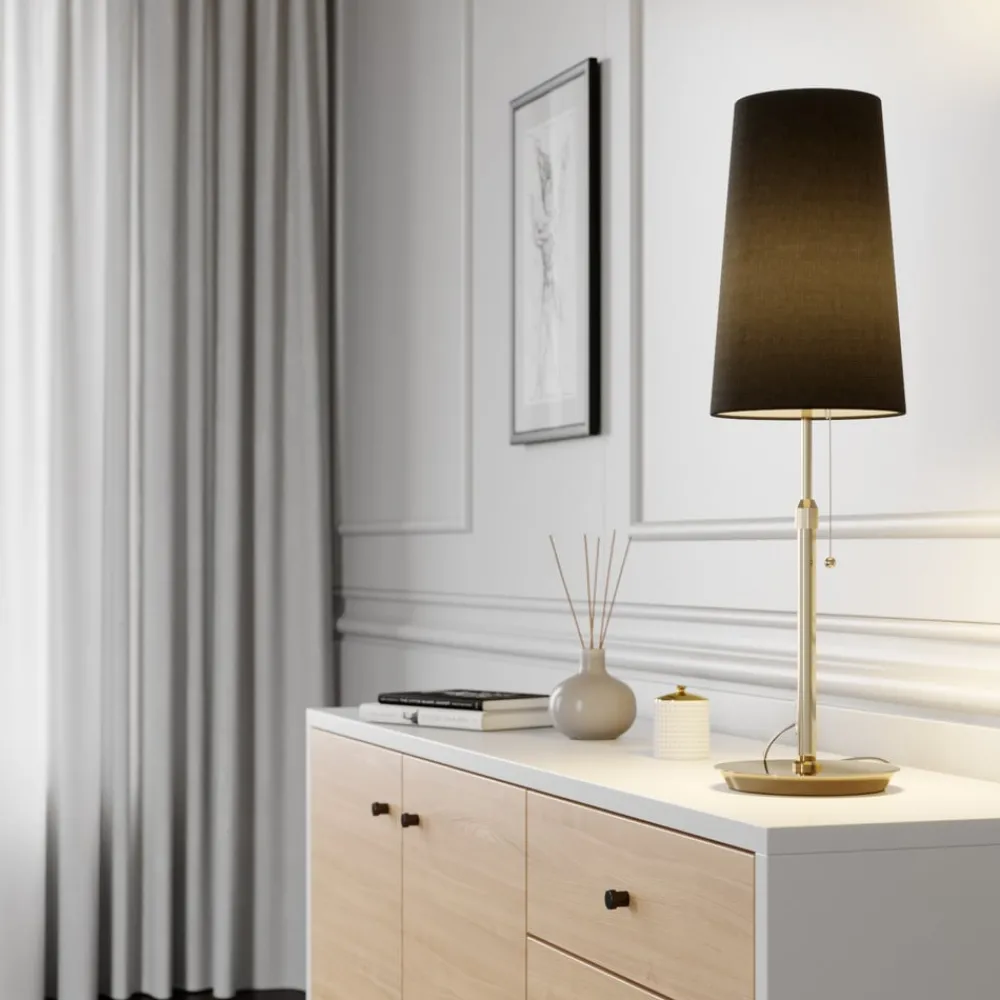 Lucande Bordlamper > Pordis-bordlampe, messing-sort