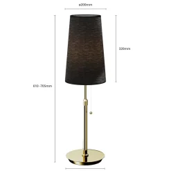 Lucande Bordlamper > Pordis-bordlampe, messing-sort
