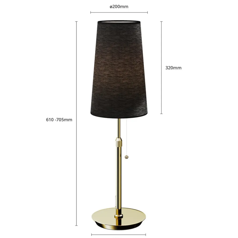 Lucande Bordlamper > Pordis-bordlampe, messing-sort