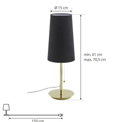 Lucande Bordlamper > Pordis-bordlampe, messing-sort