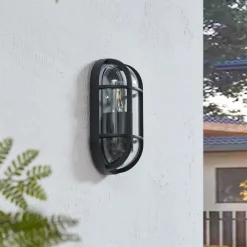 Lucande Terrassebelysning|Væglamper > Serine udendørs væglampe, 27,1 cm, sort, aluminium