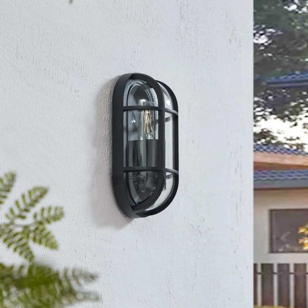 Lucande Terrassebelysning|Væglamper > Serine udendørs væglampe, 27,1 cm, sort, aluminium