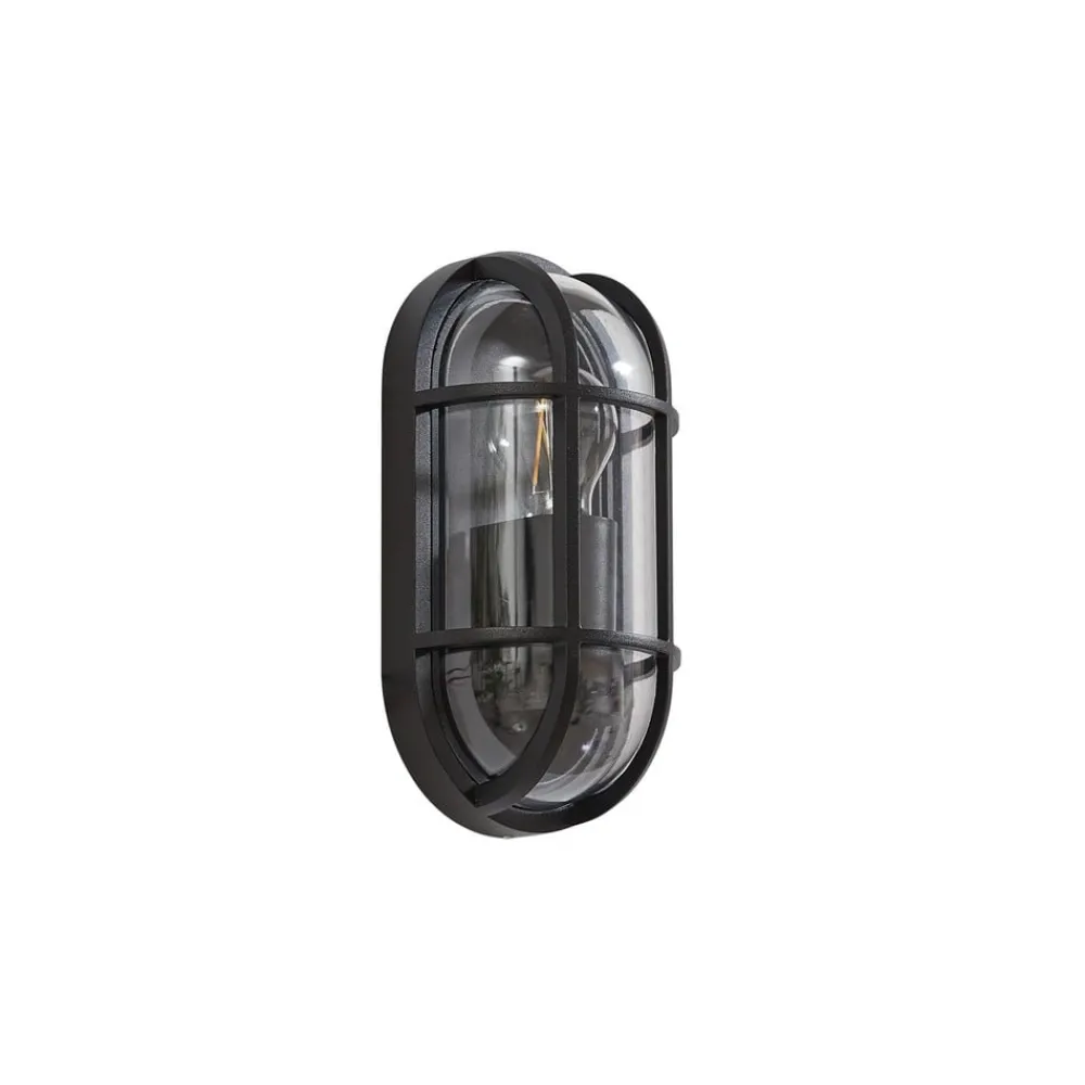 Lucande Terrassebelysning|Væglamper > Serine udendørs væglampe, 27,1 cm, sort, aluminium